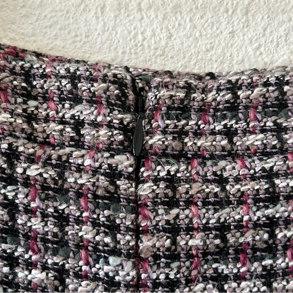 LOFT women’s Wool Blend Skirt 10 Pink Black White Work Office Preppy Church - Picture 5 of 9